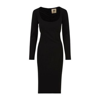 Aniye By Kleedjes, Dames, Zwart, M, Polyester, Jade Midi Jurk