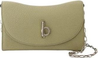 Burberry Schoudertas van leer met kettingdetail - Dames - Schoudertassen - Beige - ONE Size - Leer - Tassen