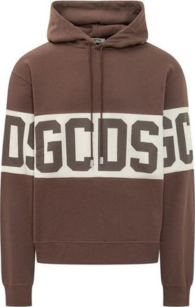 GCDS Brown Graphic Logo Hoodie
