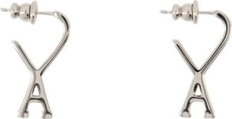 Ami Zilveren Metalen Oorbellen - Gedragen met twee oren - Dames - Oorbellen - Grijs - ONE Size - Accessoires