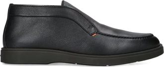 Santoni Leren loafers - Zwart