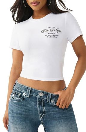 True Religion Crystal Buddha Baby T-Shirt in Optic White at Nordstrom, Size Xx-Large