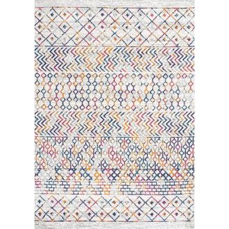 Jonathan Y Designs Arta Moroccan Vintage Geometric Area Rug in Multi/cream at Nordstrom, Size 2Ft 0In X 8Ft 0In