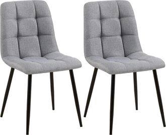 Clp Set de 2 sillas con patas de metal y asiento en Tela Gris