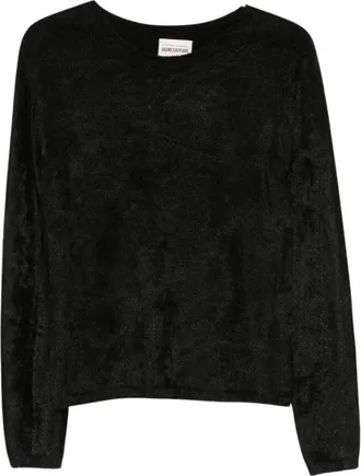 Semicouture Truien & Vesten, Dames, Zwart, XS, Round-neck Truien