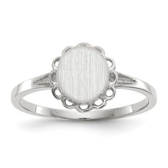 Diamond2Deal 14k White Gold Open Back Signet Ring