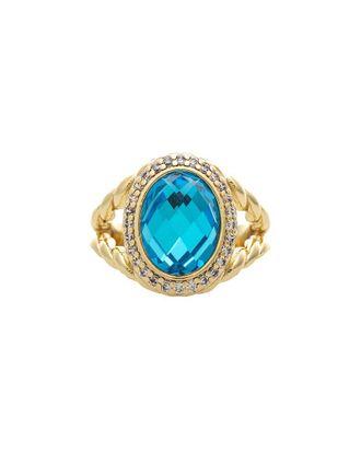 Rivka Friedman 18K Plated Cz Cocktail Ring
