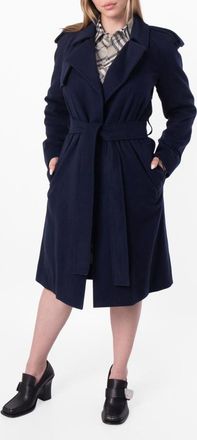 Burberry Cashmere Wrap Belted Trench Coat, Brand Size 10 ( US Size 8 )