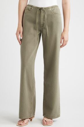 DL1961 Sienna Drawstring Low Rise Relaxed Wide Leg Jeans in Clover Aura at Nordstrom, Size 31
