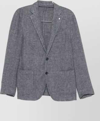 Luigi Bianchi jacket notch lapel buttoned cuffs front pockets