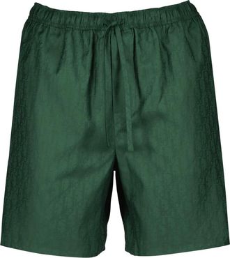 Dior Korte Broeken, Heren, Groen, S, Katoen, Oblique Shorts