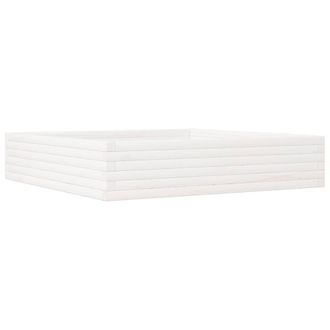 Berkfield Home Garden Planter White 110x110x23 cm Solid Wood Pine | Size: 110 x 110 x 23 cm