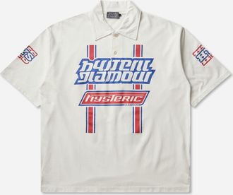 Hysteric Glamour Men s HG Pit Crew Polo Shirt White