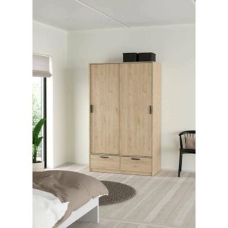 Dmora Dmora - Armario 2 Puertas Kammuri, Muebles De Dormitorio, Vestidor, Armario De Ropa, 121x60 H200 Cm, Roble