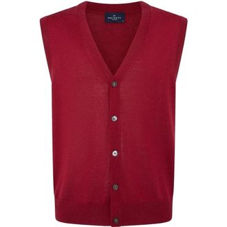 Hackett Merinowollen vest - Heren - Truien - Rood - Maat: XL Wol