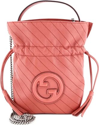 Gucci Blondie NM Diagonal Quilted Leather Mini bucket bag - Roze