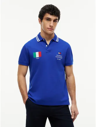 Tommy Hilfiger Mens Regular Fit Italy Soccer Polo - Cobalt - XXL