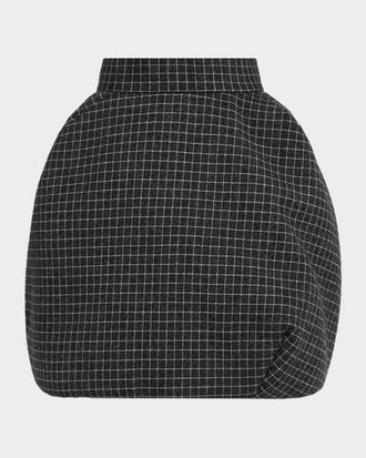 Marc Jacobs Windowpane Check Padded Bubble Skirt