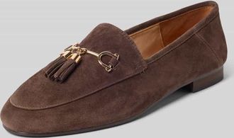 Inuovo Slipper aus echtem Leder mit Zierbesatz in Dunkelbraun, Gr&ouml;&szlig;e 37