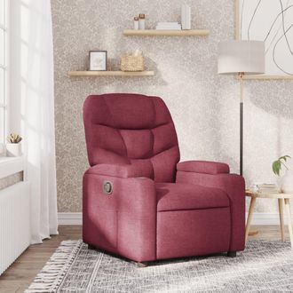 vidaXL Sill&oacute;n Reclinable De Tela Rojo Tinto Vidaxl