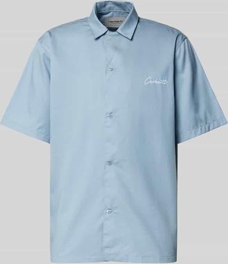 Carhartt Work in Progress Regular Fit Freizeithemd mit Label-Stitching in Hellblau, Gr&ouml;&szlig;e S