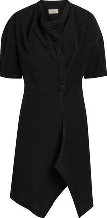 Christophe Lemaire Asymmetric Cotton Mini Dress - Black - S (UK8-10 / S)