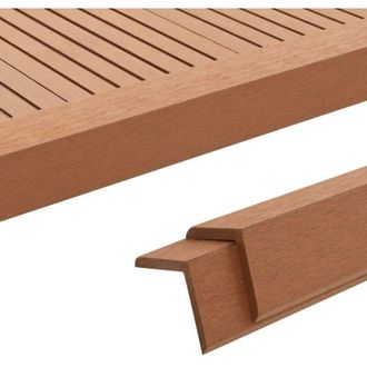 vidaXL Molduras Angulares 5 Uds Wpc Marr&oacute;n Claro 170 Cm Vidaxl