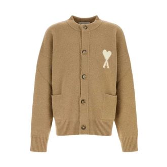 Ami Cardigan Ami de Coeur - - Knitwear - Uomo - Beige - XS