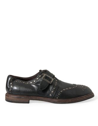 Dolce & Gabbana Mens Leather Oxford Shoes Cy0077 Style - Black - Size EU 44