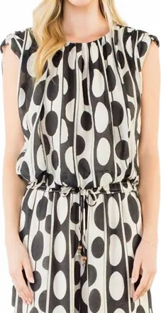 THML Clothing Sleeveless Geometric Patterned Top In Black