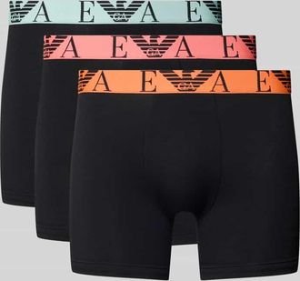 Emporio Armani Boxershorts mit elastischem Logo-Bund im 3er-Pack in Black, Größe XXL
