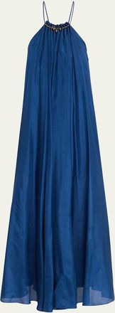 Zimmermann Aster Gathered Bead Maxi Dress