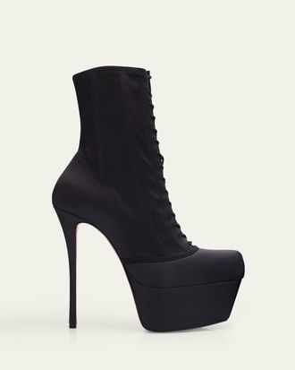 Christian Louboutin 160mm Pavlova Satin Platform Booties