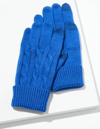 Talbots Soft Cable Knit Gloves - Blue Majesty - 001 Talbots