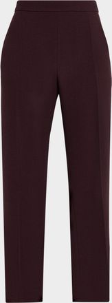 Chlo&eacute; Lower Impact Wool Crepe Straight-Leg Ankle Pants