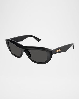 Bottega Veneta Ribbon Plastic Cat-Eye Sunglasses