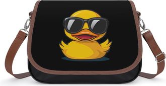 Generic Yellow Rubber Duck with Glasses Fashion Womens Crossbody Bags Novelty Handbag Shoulder Bag Purse