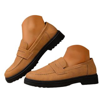 Generic Loafers for Women Business Casual Shoes Womens Platform Chunky Loafer Comfortable Dressy Slip On Work Shoes Womens Lug Sole Suede Formal Low Top Class