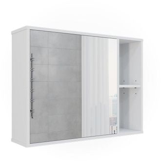 Vicco Armario con espejo de baño Leano, Blanco, 80 x 60 cm Vicco