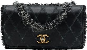 Chanel Pre-owned Quilted Lambskin Shoulder Bag - Dames - Vintage Schoudertas - Zwart - ONE Size - Wol - Vintage