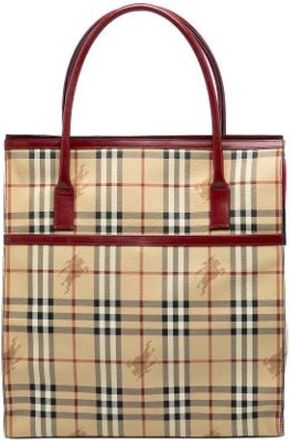 Burberry Pre-owned Tote Bags, female, Beige, Size: ONE SIZE Pre-owned Satchel