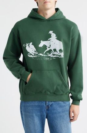 One Of These Days Driftin Back Graphic Hoodie in Hard Washed Forest Green at Nordstrom Rack, Size Medium