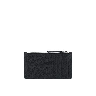 Maison Margiela Grained leather zippered cardholder Woman One Size