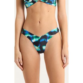 Kulani Kinis Y-Cut Cheeky Bikini Bottoms in Ocean Mischief at Nordstrom, Size X-Small