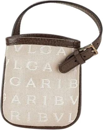 Bulgari Pre-owned Mini Bags, female, Beige, Size: ONE SIZE Pre-owned Canvas handbags