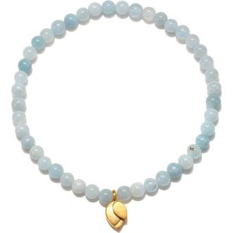 Satya Jewelry Tranquil Journey Lotus Aquamarine Gemstone Bracelet in Blue at Nordstrom