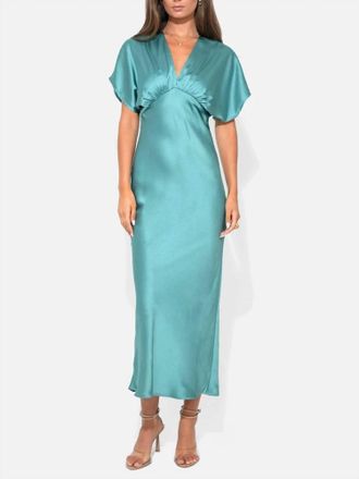 Adelyn Rae Charlotte Flutter Sleeve Dress In Jade