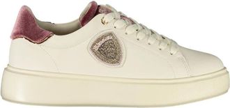 Blauer Leren Sneaker - Dames - Sneakers - Wit - 40 EU - Leer - Schoenen