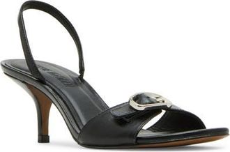 Steve Madden Henrietta Slingback Sandal in Black Leather at Nordstrom, Size 7.5
