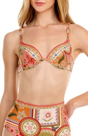 Agua Bendita Candelaria Fiore Underwire Bikini Top in Red at Nordstrom, Size X-Large